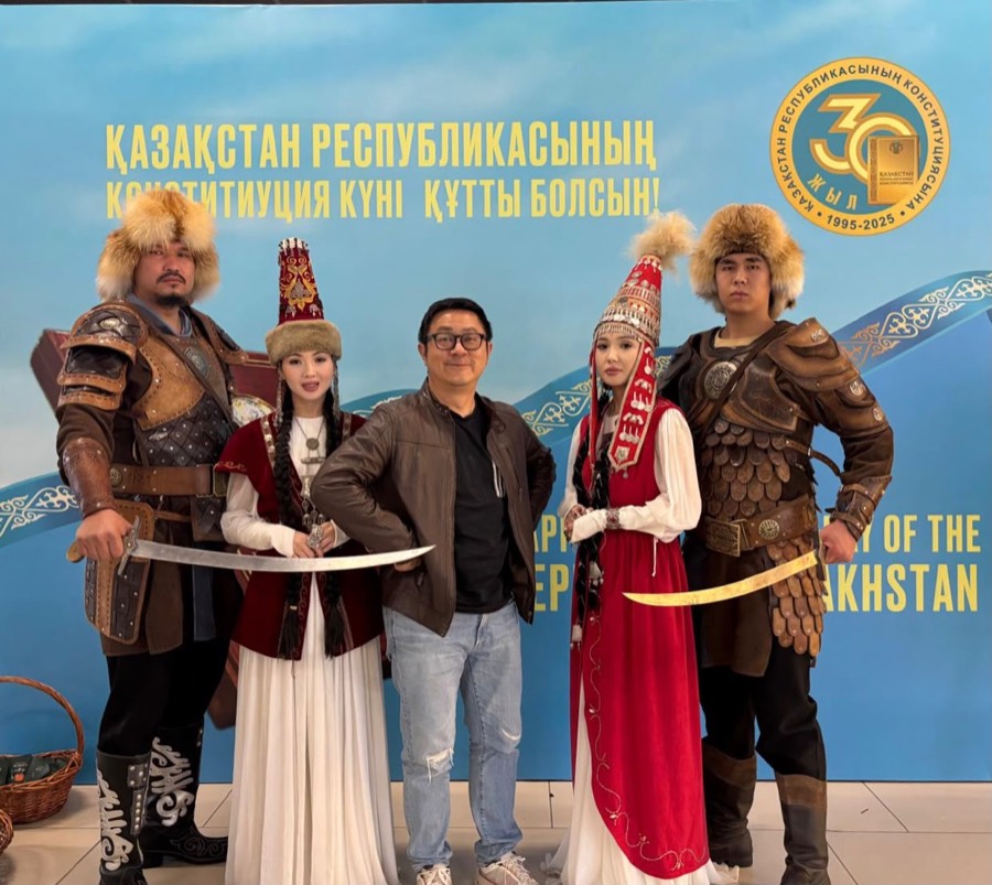 Eugene Seah speaking at an event in Kazakhstan